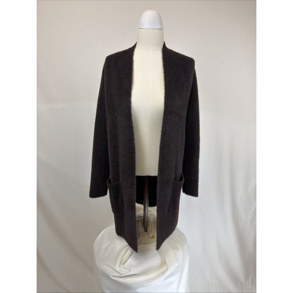 NWT Love Token Brown Ultra Soft Long Open Cardigan Sweater MED #0690